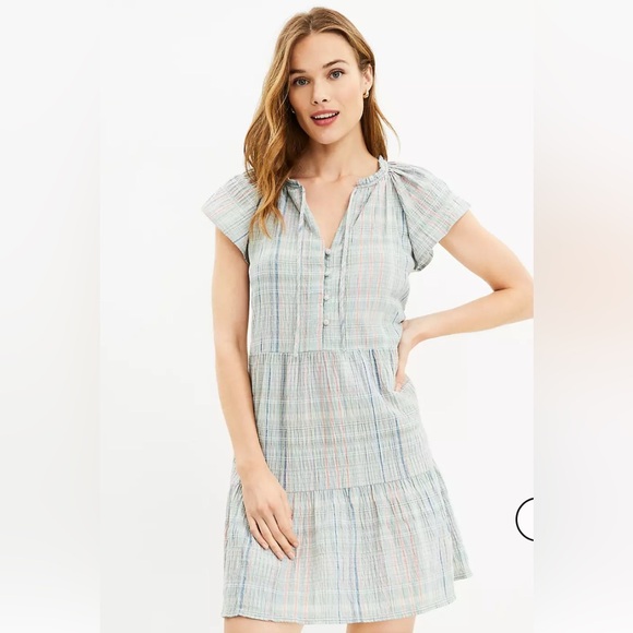 LOFT Dresses & Skirts - LOFT Striped Casual Cotton Dress size M